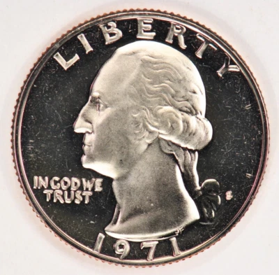 1971 S Washington Quarter Proof Frosty Coin 25C Ungraded A30 - Image 1 of 3