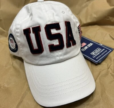 Gorra de béisbol blanca oficial Polo Ralph Lauren 2024 Juegos Olímpicos de París Equipo de Estados Unidos Foto 1 de 4