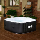 4 Person 5X5 Foot Portable Inflatable Spa Tub & Outdoor Above Ground Pool Black