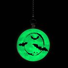 Bat Frenzy Halloween Moon Glow in the Dark Ceiling Fan and Light Pull Chain