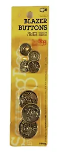 Vintage NOS Blazer Buttons - Gold Tone Shank Buttons - Sewing Bee by Talon - Picture 1 of 5