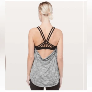 Lululemon Sz 4 Moment To Movement 2-In-1 Tank Space Dye Camo Black White - Picture 1 of 16