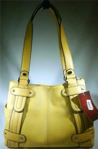 Nuevo Bolso de Mano Tignanello Perfect10 Tachonado Cuero Amarillo Pálido T98530 - Imagen 1 de 5