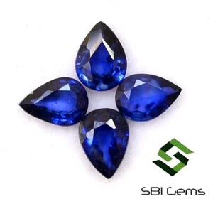1.12 CTS Natural Blue Sapphire Pear Cut 5x4 mm Lot 04 Pcs Calibrated Loose Gems - Picture 1 of 5
