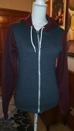 VETEMENTS Felpa con cappuccio e zip davanti Marky G Apparel bambina taglia XS marrone e grigio