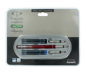 Set penna stilografica Parker Vector Standard rossa CT calligrafia spedizione gratuita - Foto 1 di 2