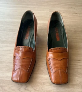 Sara Masiero Schuhe Damen Pump klassische modische Plateau Leder Slipper orange 38 - Bild 1 von 8