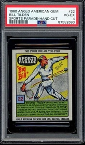 1960 BILL TILDEN ANGLO AMERICAN GUM SPORTS PARADE HAND-CUT #22 (PSA 4) - Picture 1 of 2