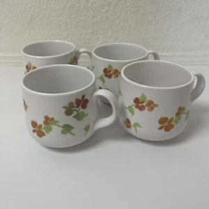 Vintage Noritake Progression Japan Happy Days Mug Cup Set of 4 Floral - Picture 1 of 5