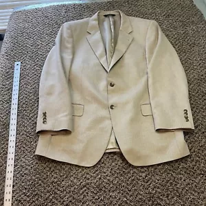 Jos. A. Bank Men’s Blazer 44R Beige Silk Camel Hair Blend Herringbone Sport Coat - Picture 1 of 8