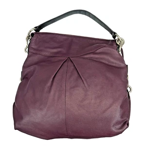 Kenneth Cole Designer Large Leather Tote in Maroon with Zip Closure Fully Lined - Picture 1 of 20