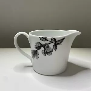 Royal Worcester Creamer Black Peony Design White Black - Picture 1 of 6