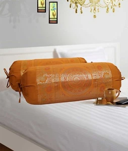Indian Bolster Pillowcase Mandala Pillow Cushion Cover Cylinder Neck Bolster - Picture 1 of 5