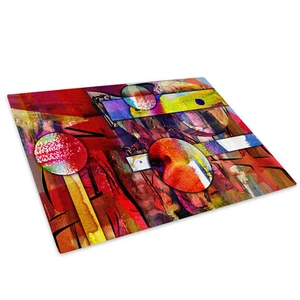 red colourful Glass Chopping Board Kitchen Worktop Saver Protector - Picture 1 of 4