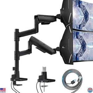 Vertical Dual Monitor Mount for 17-49" Curved Screens, Adjustable VESA Stand - Afbeelding 1 van 6