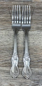 (2) Reed & Barton Heritage MARLBOROUGH Stainless DINNER FORK Lot ~ 7 5/8" - Picture 1 of 6