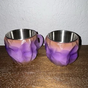 Tazzine da caffè in cristallo minerale (finto) - Set di 2 - Foto 1 di 5