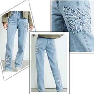 Pacsun Butterfly Patch 90er Boyfriend Jeans High Waist Baggy 25. EUC . - Bild 1 von 17