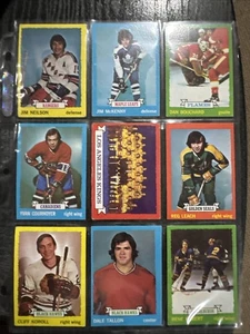1973-74 TOPPS HOCKEY  9 CARD LOT - Picture 1 of 2