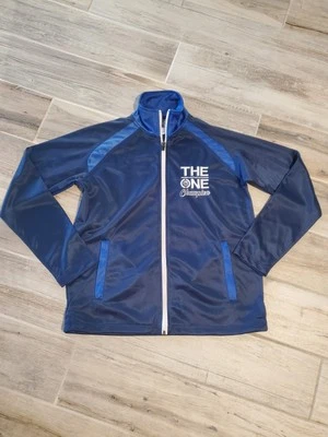Chaqueta THE ONE Champion Cheerleading Cremallera Adulto Pequeña Azul Plata Bolsillos Foto 1 de 4