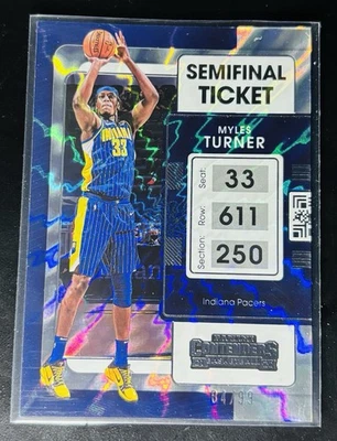 Myles Turner 2021-22 Panini Contenders Semifinal Ticket /99 #12 Indiana Pacers - Image 1 of 3