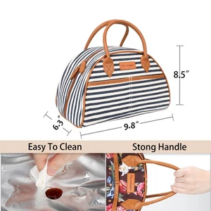 Bolsa de almuerzo aislada bolsa refrigeradora bolsa de mano caja de almuerzo trabajo picnic para mujeres hombres niños - Imagen 1 de 6