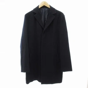 Annelies Braeckman for United Arrows Chester Coat Long Wool Melton L Navy Used f - Picture 1 of 6