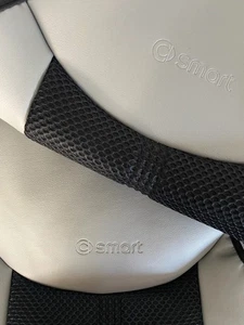 CAR SEAT COVERS (2 pcs) | Made for SMART | Silver Leatherette with Black Net - Imagen 1 de 11