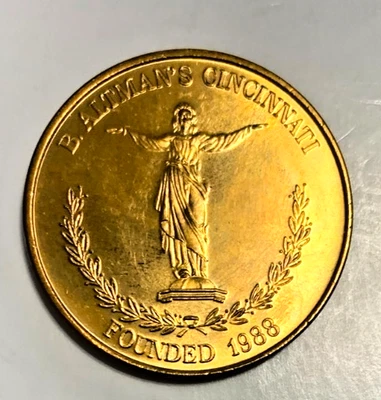 Vintage B Altman & Co. Moneda token publicitaria fundada en 1865 Cincinnati Store 1988 Foto 1 de 2