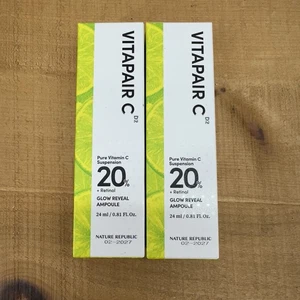 2x Nature Republic Vitapair C Pure Vitamin C 20 Glow Reveal Ampoule 24ml Lot - Afbeelding 1 van 6