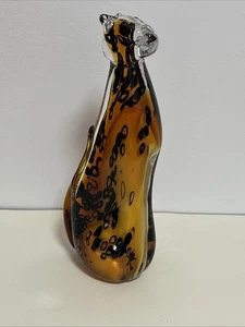 Vintage Glas Figur Gepard mehrfarbig Murano Stil 10,5 cm hoch - Bild 1 von 9