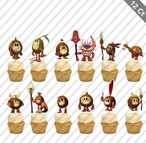12 Moana 2 Cupcake Toppers Maui Coconuts Pirates Tribe Birthday Favor Party - Picture 1 of 1
