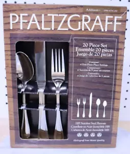 Vintage Nos 1996 Neu Pfaltzgraff Addison Edelstahl Besteck 18/8 20-teiliges Set - Bild 1 von 5