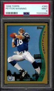 PSA 9 - 1998 Topps #360 Peyton Manning RC Indianapolis Colts HOF DRAFT PICKS - Bild 1 von 3