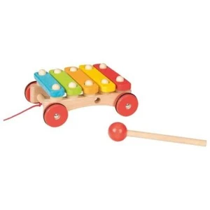 Xylophon Kinder Holz mit Rädern ab 1 Jahr Musik und Zieh Spaß für Kinder NEU - Bild 1 von 2
