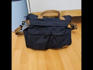 Wickeltasche navy mit Leder Akzenten, von Emmaljunga, gepflegt, mit Umhängegurt - Bild 1 von 8