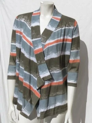 $79 AVENTURA Grava Rayas 100% Algodón SALERNO Cárdigan Suéter Top EE. UU. S COMO NUEVO Foto 1 de 4