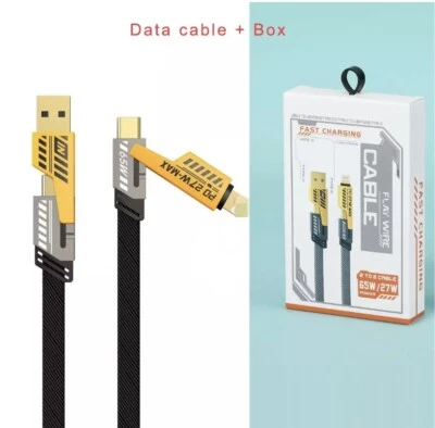 4 in 1 Fast Charging Cable Dual Type C PD 27W 65W Data Charge Cables - Image 1 of 4