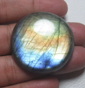 Natural Labradorite Round Cabochon 130.50 Cts Smooth Gemstone Cabochon J 4195 - Picture 1 of 5