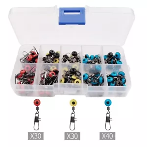 100pcs Fishing Barrel Swivel with Safety Snap Connector Solid Rings Fishing Snap - Picture 1 of 7