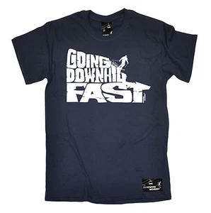 Going Downhill Fast Skiing T-SHIRT Winter Snow Slopes Board birthday funny gift - Picture 1 of 11