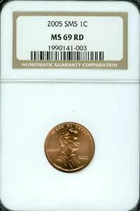 2005 LINCOLN CENT NGC MS69 RED SMS FINEST REGISTRY * - Picture 1 of 4