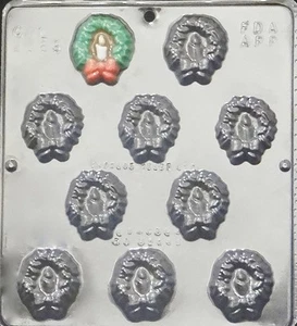 NUEVO Molde de yeso arcilla fondant caramelo chocolate corona vela tamaño mordida de Navidad - Imagen 1 de 1