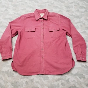 L.L. Bean Top Womens XL Pink Chamois Pockets Long Sleeve Button-Up - Picture 1 of 10