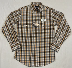 Wrangler Wrinkle Resist Plaid Pearl Snap Long Sleeve Western Shirt Men's Small - Picture 1 of 10
