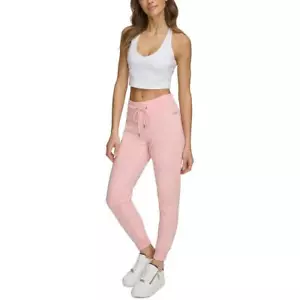 DKNY Womens Pink Fleece Embellished Cozy Sweatpants Loungewear S BHFO 8097 - Picture 1 of 1