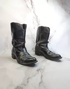 Vintage Cowboystiefel Herren 9 Schwarz American Sportsman Leder Arbeit Western Vulkan - Bild 1 von 17