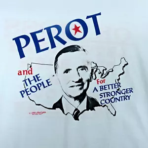 Ross Perot Shirt Mens XL USA Made Presidential Campaign Screen Stars Vintage - Picture 1 of 8