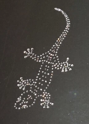 Hotfix Strass Bügelbild Motiv Gecko Eidechse Glasstrass Applikation  - Bild 1 von 4