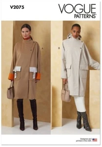 Stylist Wintermantel locker sitzend Dolmanärmel Vogue Muster V2075 XS-XXL 4-26 - Bild 1 von 9